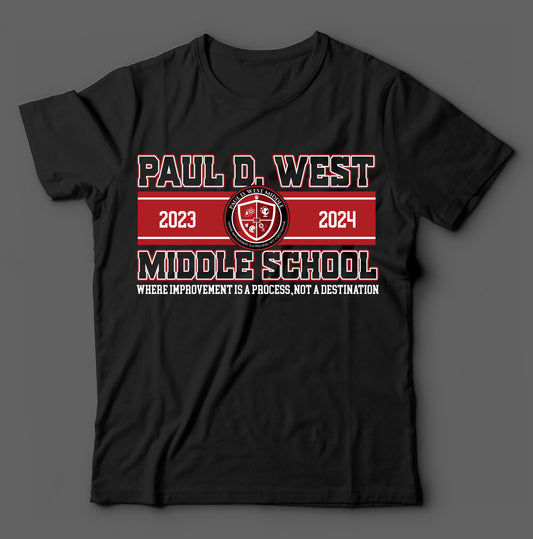 Paul D. West Black School Spirit Shirt