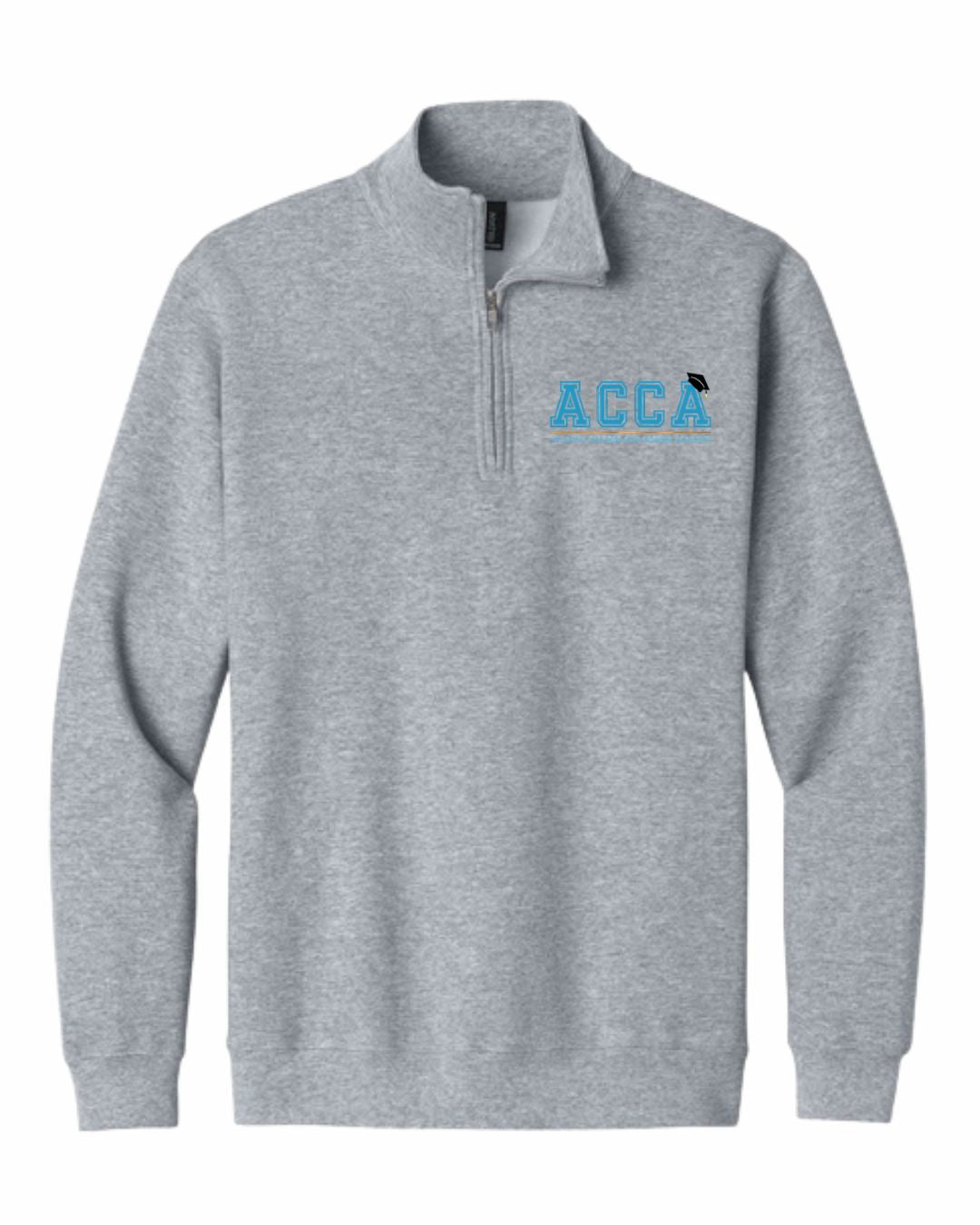 ACCA Embroidered Grey Quarter Zip Hoodie