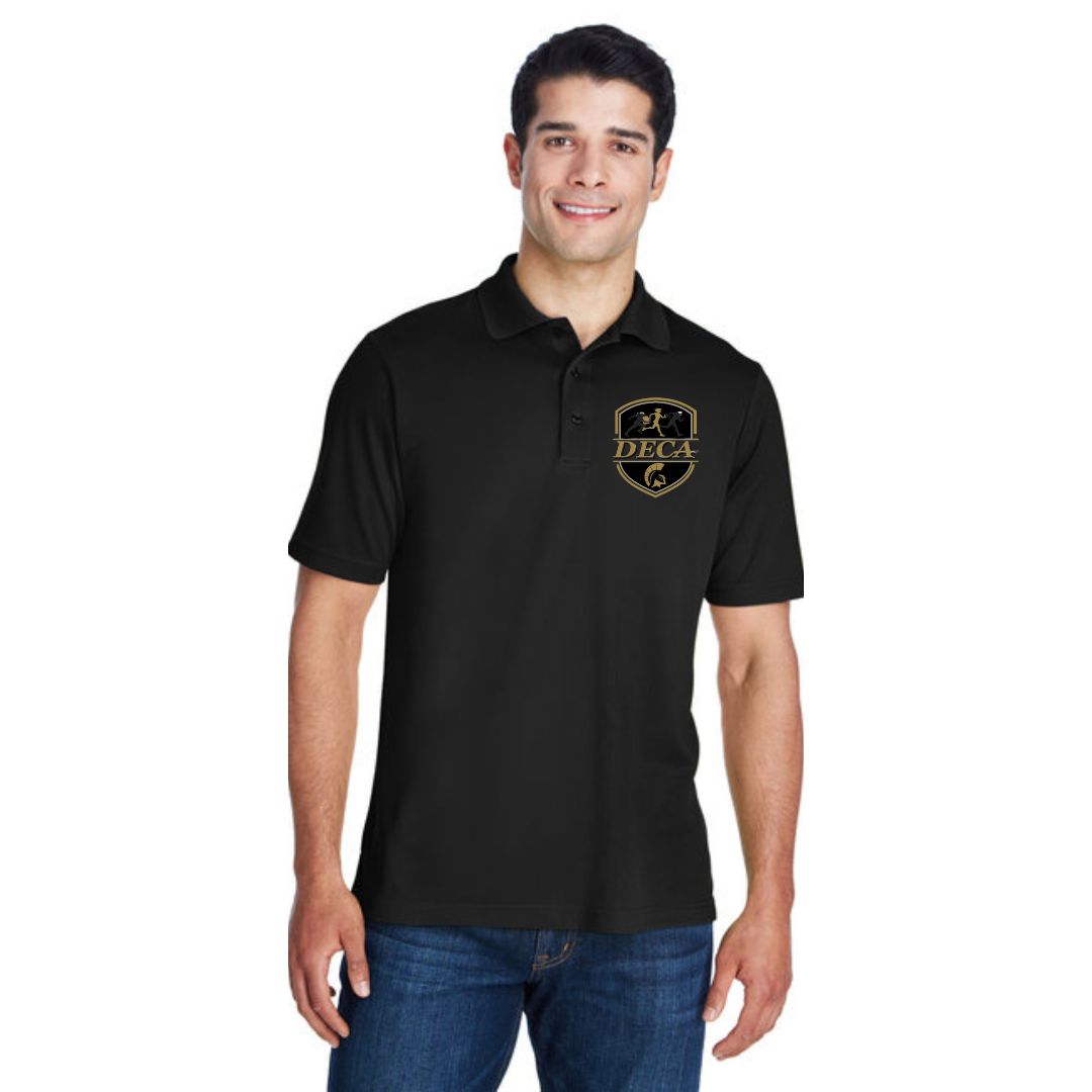 DECA Boy's Black Short Sleeve Polo