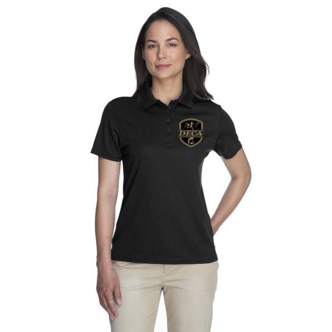 DECA Girl's Black Short Sleeve Polo