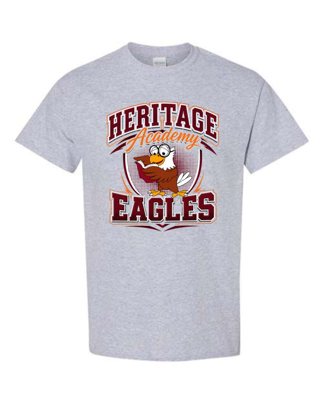Heritage Academy Grey School Spirit Tee