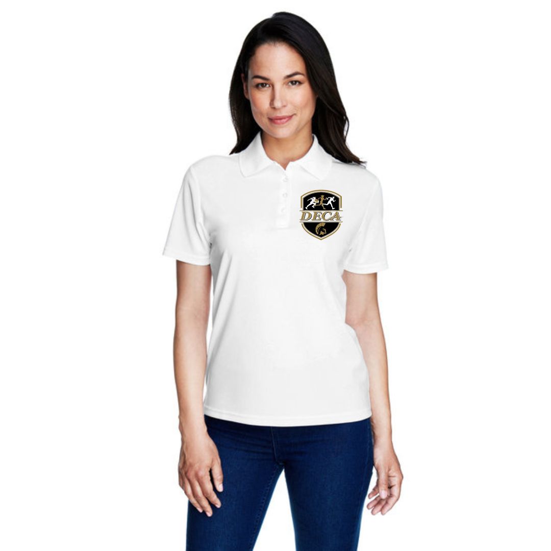 DECA Girl's White Short Sleeve Polo