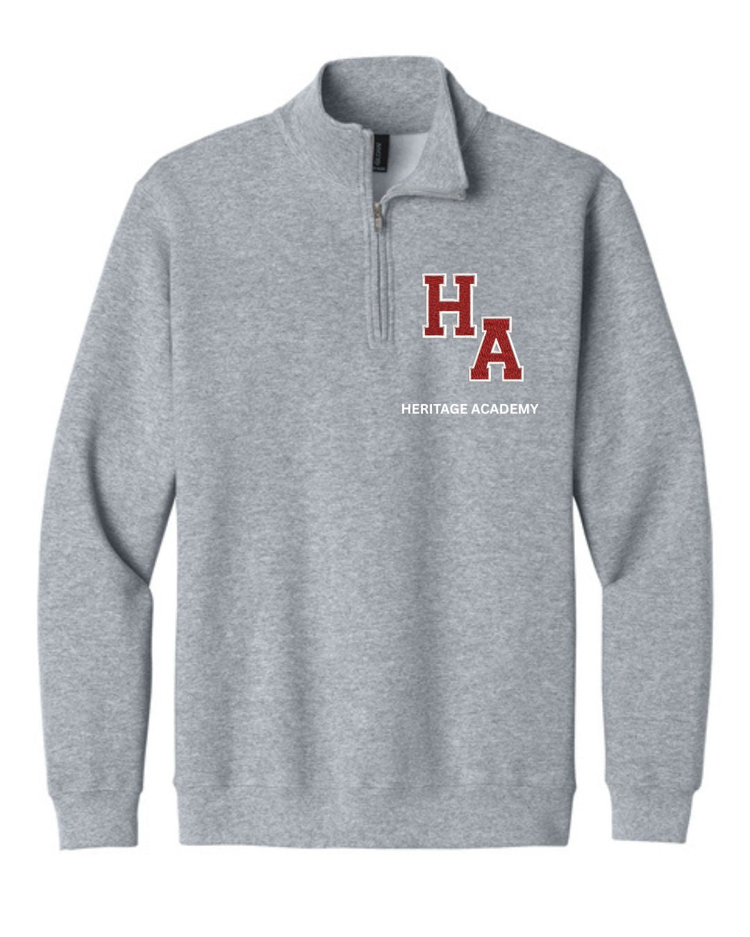 Heritage Academy Grey Quarter Zip