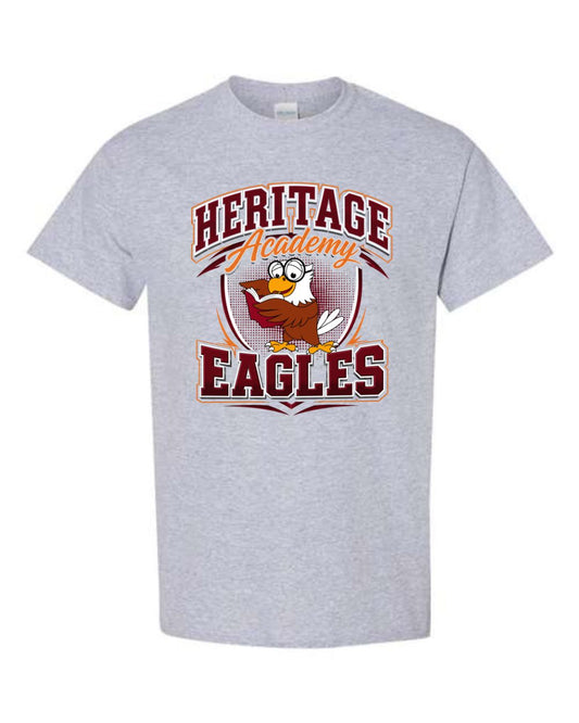 Heritage Academy Grey School Spirit Tee